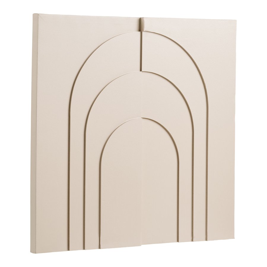 Ina Relief Vægdekoration Beige Mdf Polyester