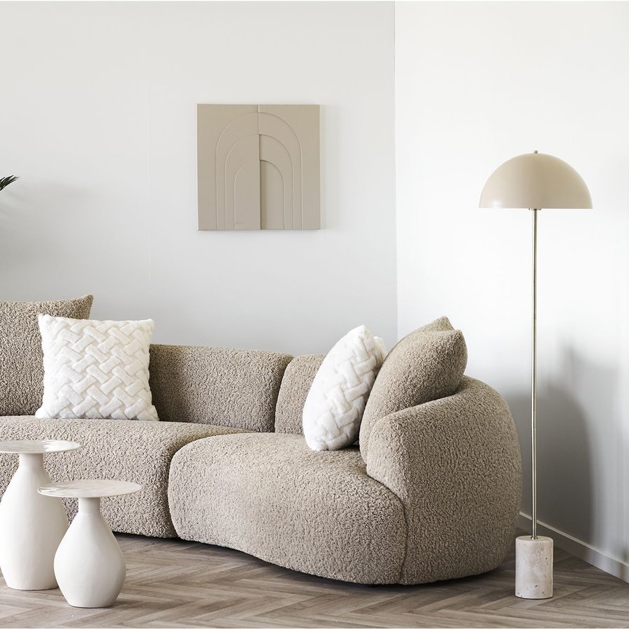 Sheffield Gulvlampe Beige Marmor Stål Ø40Xh155Cm