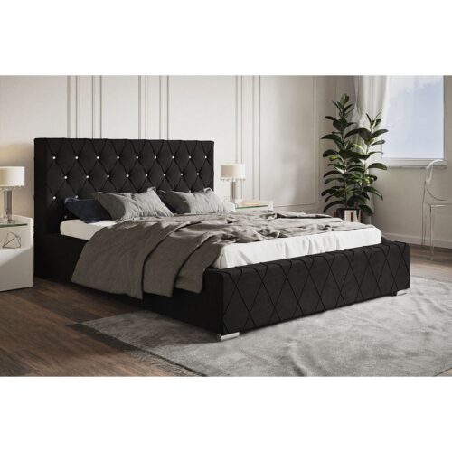 Superior Model 4 Polstret Sengeramme Med Opbevaring Fra CozyQuilt Sleep | Håndlaves i Møbelstof, Fløjl, Velour & Læder
