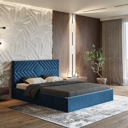 Gold Model 2 Polstret Sengeramme Med Opbevaring Fra CozyQuilt Sleep | Håndlaves i Møbelstof, Fløjl, Velour & Læder - Billede 1