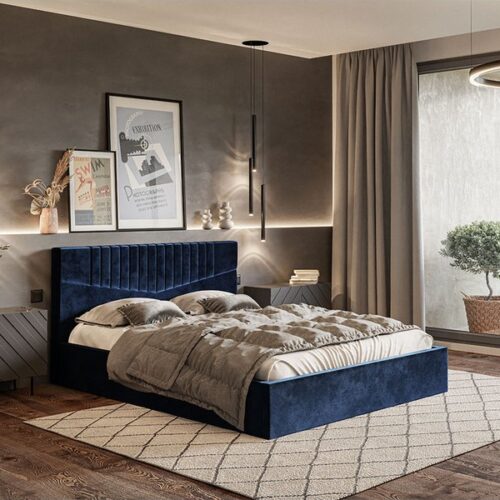 Gold Model 7 Polstret Sengeramme Med Opbevaring Fra CozyQuilt Sleep | Håndlaves i Møbelstof, Fløjl, Velour & Læder - Billede 1