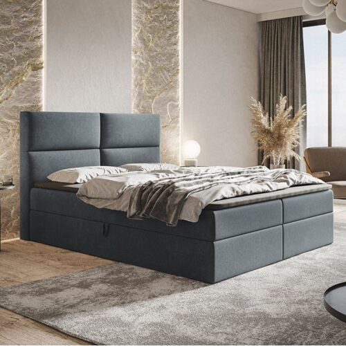 Box Model 3 Polstret Sengeramme Med Opbevaring Fra CozyQuilt Sleep | Håndlaves i Møbelstof, Fløjl, Velour & Læder - Billede 1