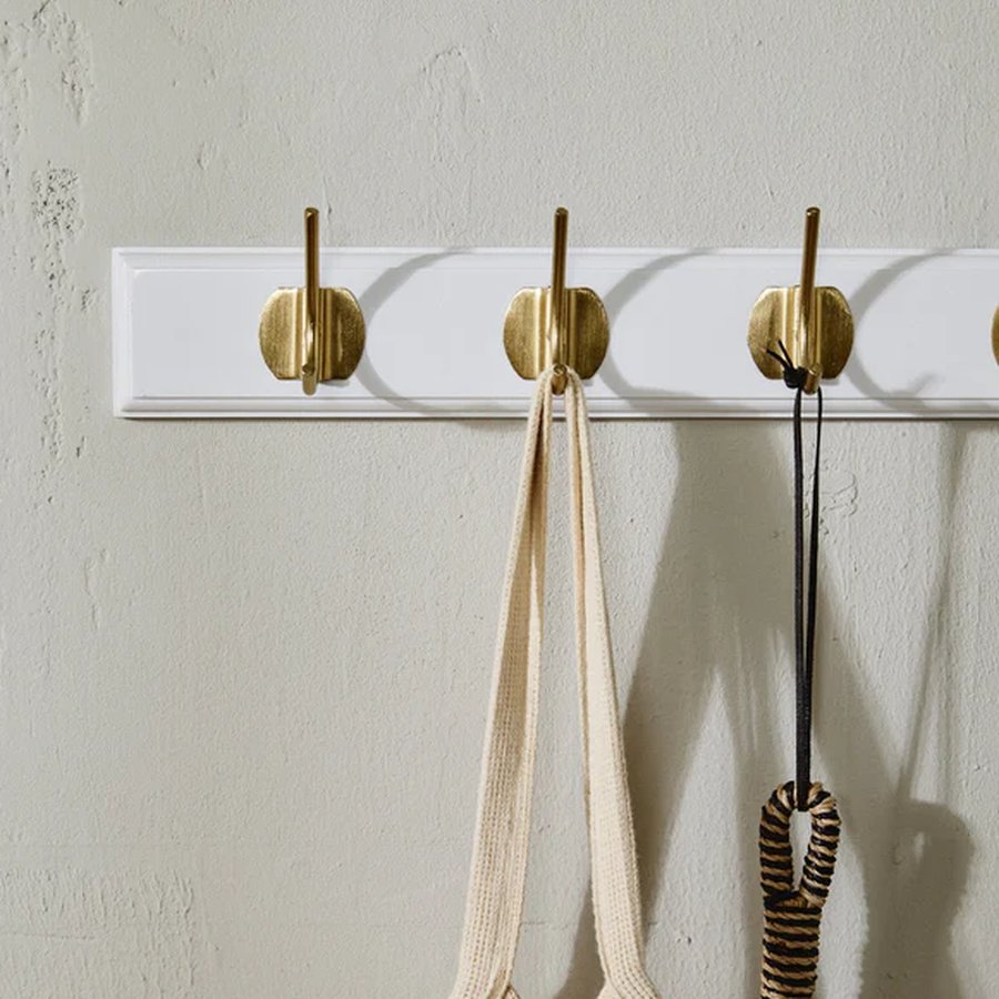 EDGY Knagerække i Hvid MDF med Messing Knager fra Nordal | 1/2/3/6/8 Knager | 10/20/30/60/90x7x6,5 cm hos uniquebeds, home & living - Billede 11