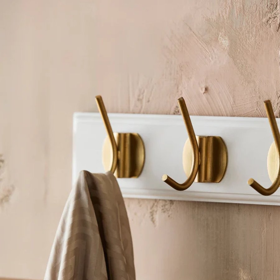 EDGY Knagerække i Hvid MDF med Messing Knager fra Nordal | 1/2/3/6/8 Knager | 10/20/30/60/90x7x6,5 cm hos uniquebeds, home & living - Billede 6