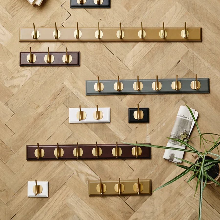EDGY Knagerække i Sort MDF med Messinglook Knager fra Nordal | 1/2/3/6/8 Knager | 10/20/30/60/90x7x6,5 cm hos uniquebeds, home & living - Billede 3