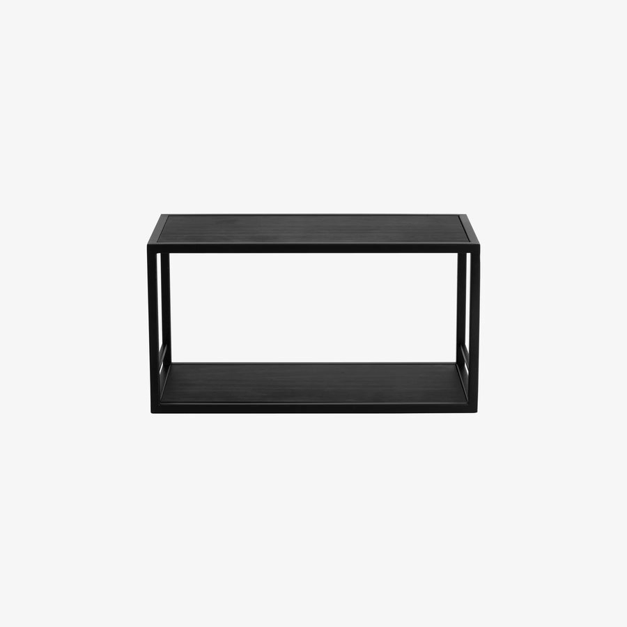 FLINT Hylde i Sort Metal med Hylder i Sortlakeret Fyrretræ fra Nordal | 40x20x21 cm hos uniquebeds, home & living - Billede 1