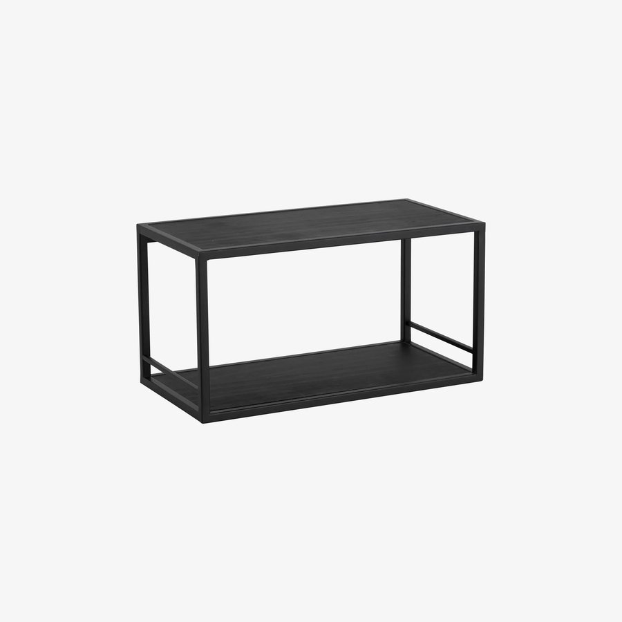 FLINT Hylde i Sort Metal med Hylder i Sortlakeret Fyrretræ fra Nordal | 40x20x21 cm hos uniquebeds, home & living - Billede 2