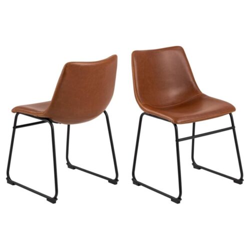 I_Oregon Spisebordsstol Cognac Pu Creme Syninger