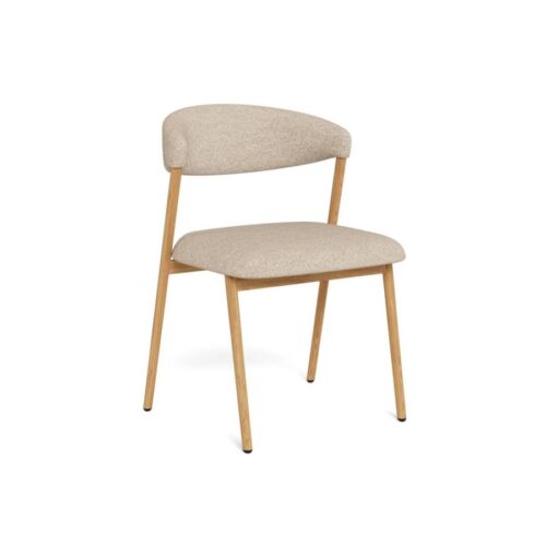 Larry Spisebordsstol Beige Stof Stel Egetræ