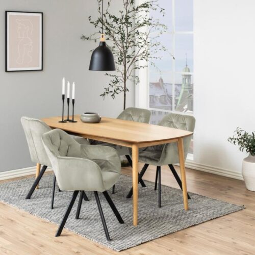 Lola Spisebordsstol Armlæn Sand Mat Sort