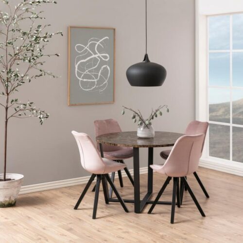 Amble Rund Spisebord Brown Marmor Delhi