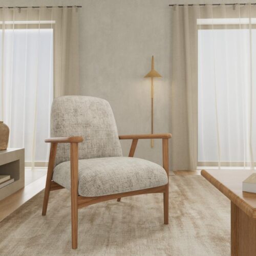 Auckland Lounge Stol Beige Jute Armlæn