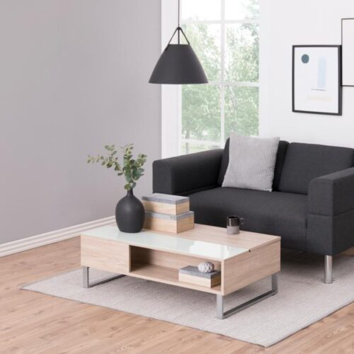 Azalea Sofabord Hvid Glas Sonoma Egetræ
