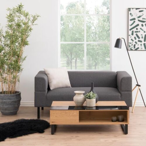 Azalea Sofabord Sort Glas Vild Eg