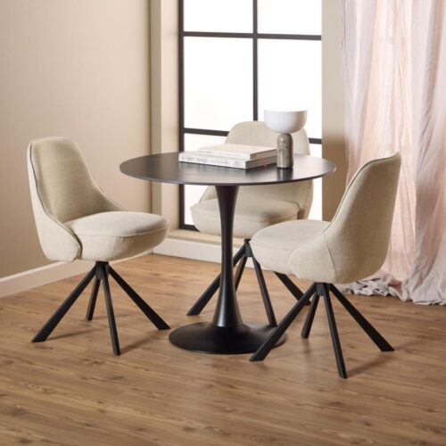 Carlton Spisebordsstol Beige Stof Drejefunktion Posefjedre