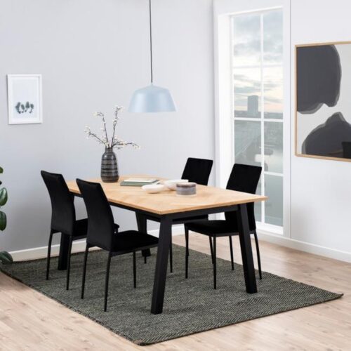 Demina Spisebordsstol Sort Stof Stel Sort