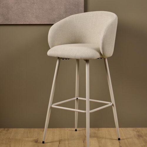 Eleanor Barstol Beige Stof Fodstøtte Lynlås