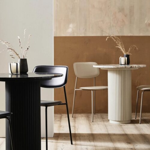 ERIE Cafebord i Mangotræ med Marmor Bordplade fra Nordal | Ø70x75 cm | Sort/Råhvid hos uniquebeds, home & living - Billede 2