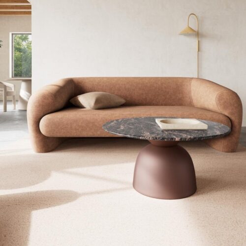Ferrol Sofabord Brun Cocoa Marmor Stel