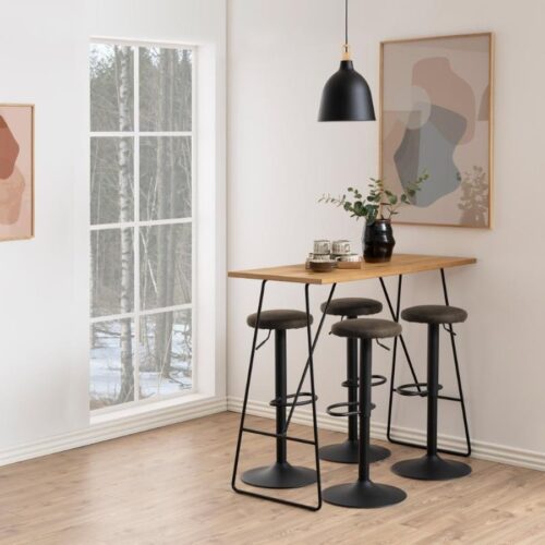 Finch Barstol Antracit Stof Drejefunktion Uden
