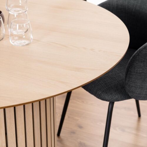 Linley Spisebord Hvidpigmenteret Egetræ Lamel Front