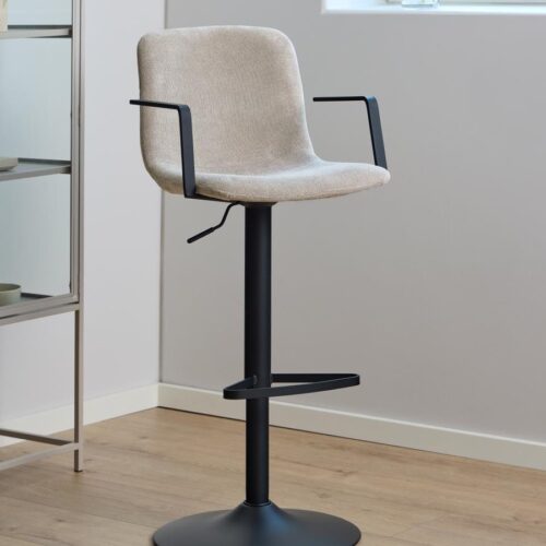 Pablo Barstol Beige Stof Drejefunktion Fodstøtte