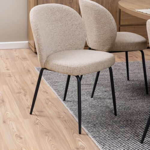 Patricia Spisebordsstol Beige Stof Lynlås Stel