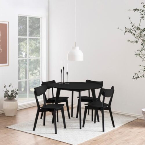 Roxby Spisebord Sort Egetræ Stel Sort