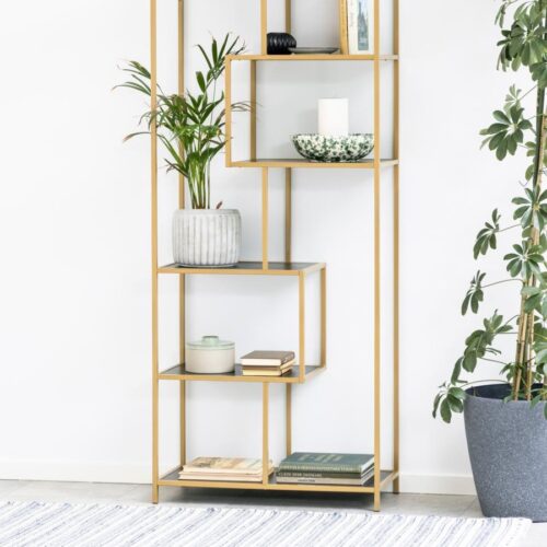 Seaford Reol Sort Ask Melamin Asymmetrisk
