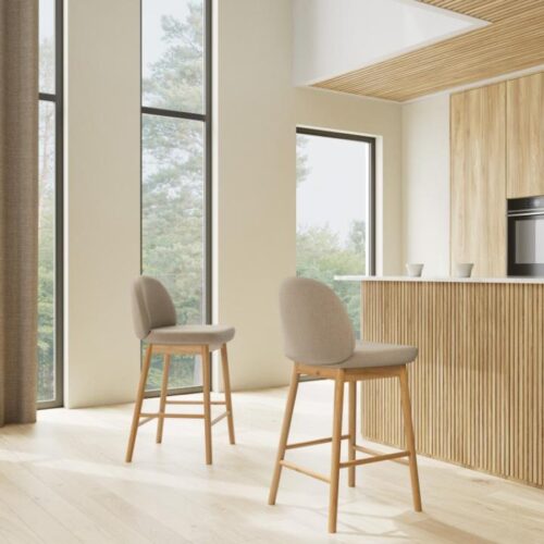 Sophia Counterstol Beige Stof Fodstøtte Stel