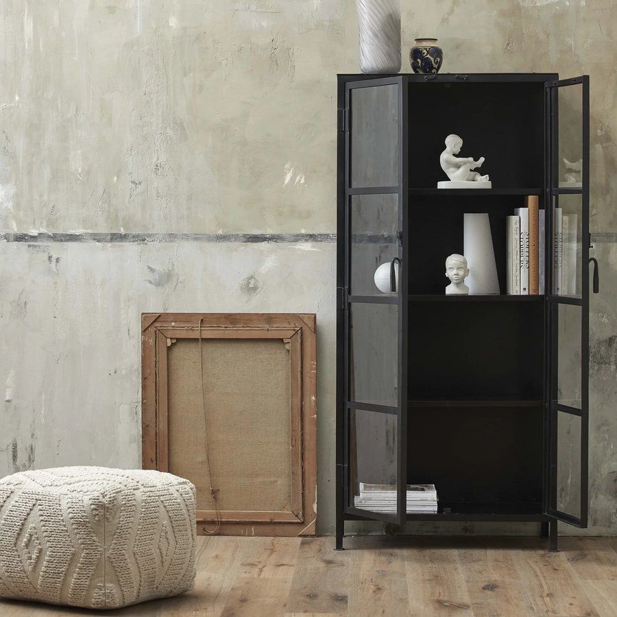 WULAR Puf i Råhvid Bomuld med Mønster fra Nordal | 50x50x38 cm hos uniquebeds, home & living - Billede 6