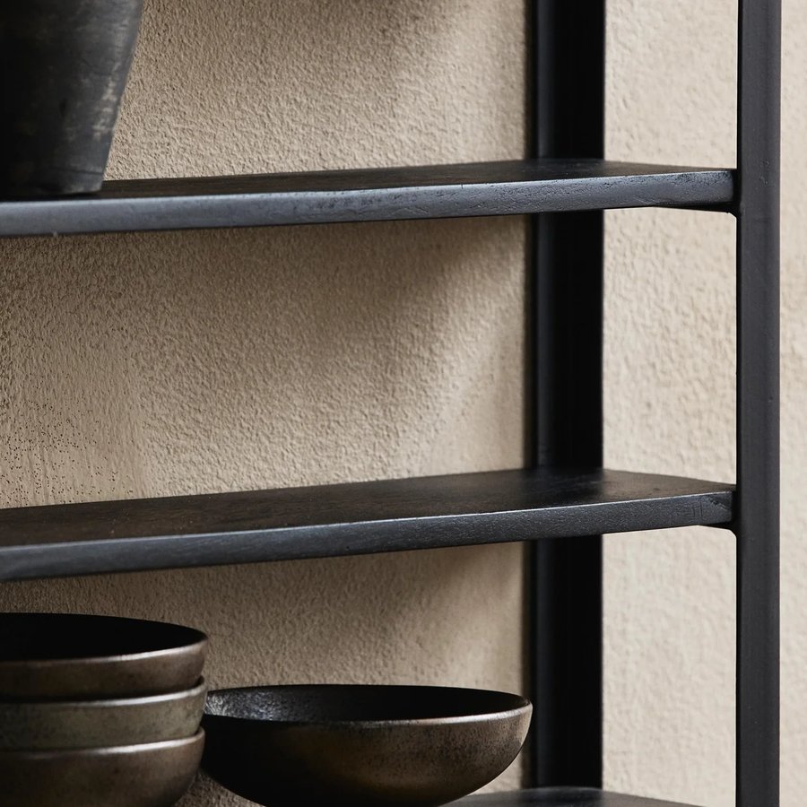 ZAROS Hylde i Sort Metal med Hylder i Mangotræ fra Nordal | 61x12x100 cm hos uniquebeds, home & living - Billede 3