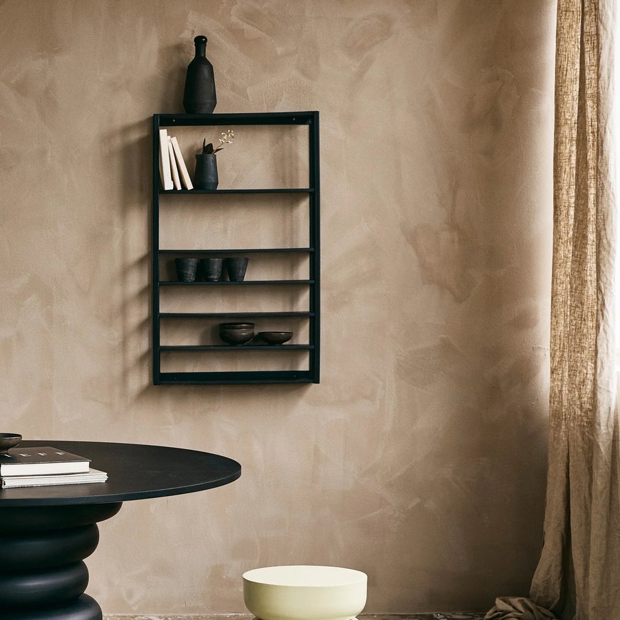 ZAROS Hylde i Sort Metal med Hylder i Mangotræ fra Nordal | 61x12x100 cm hos uniquebeds, home & living - Billede 4
