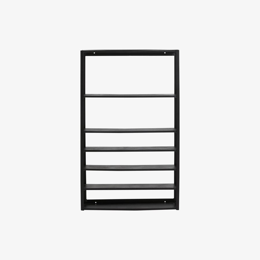ZAROS Hylde i Sort Metal med Hylder i Mangotræ fra Nordal | 61x12x100 cm hos uniquebeds, home & living - Billede 1