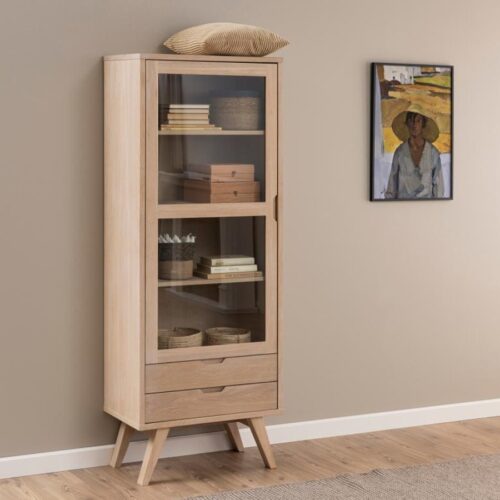 A Line Vitrine Hvidpigmenteret Egetræ Skuffer