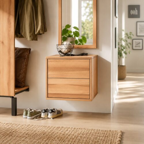 København Snedker Entremøbel med 2 Skuffer i Massiv bøgetræ og Naturolie fra Raw Furniture | H42,7xB45,7xD42 cm - Billede 1