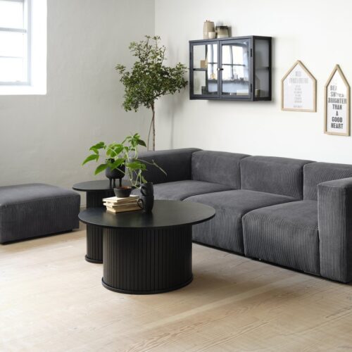 Nola Søjlebord i Sort Egetræ fra Unique Furniture | Ø50x55 cm - Billede 1